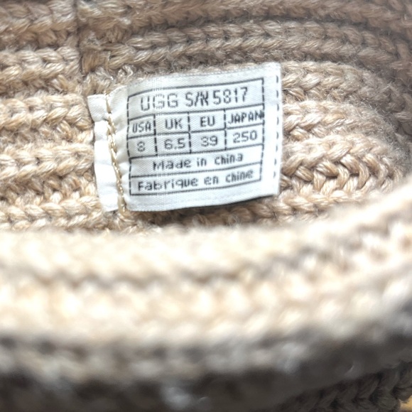 UGG Tan Tall Knit Cardy Pull-On Comfy Sweater Boots - Picture 7 of 8